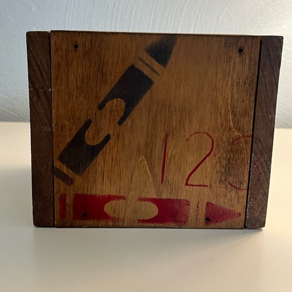 Antique Crayola Crayon Square Wood Toy Coin Bank - Picture 2 of 15